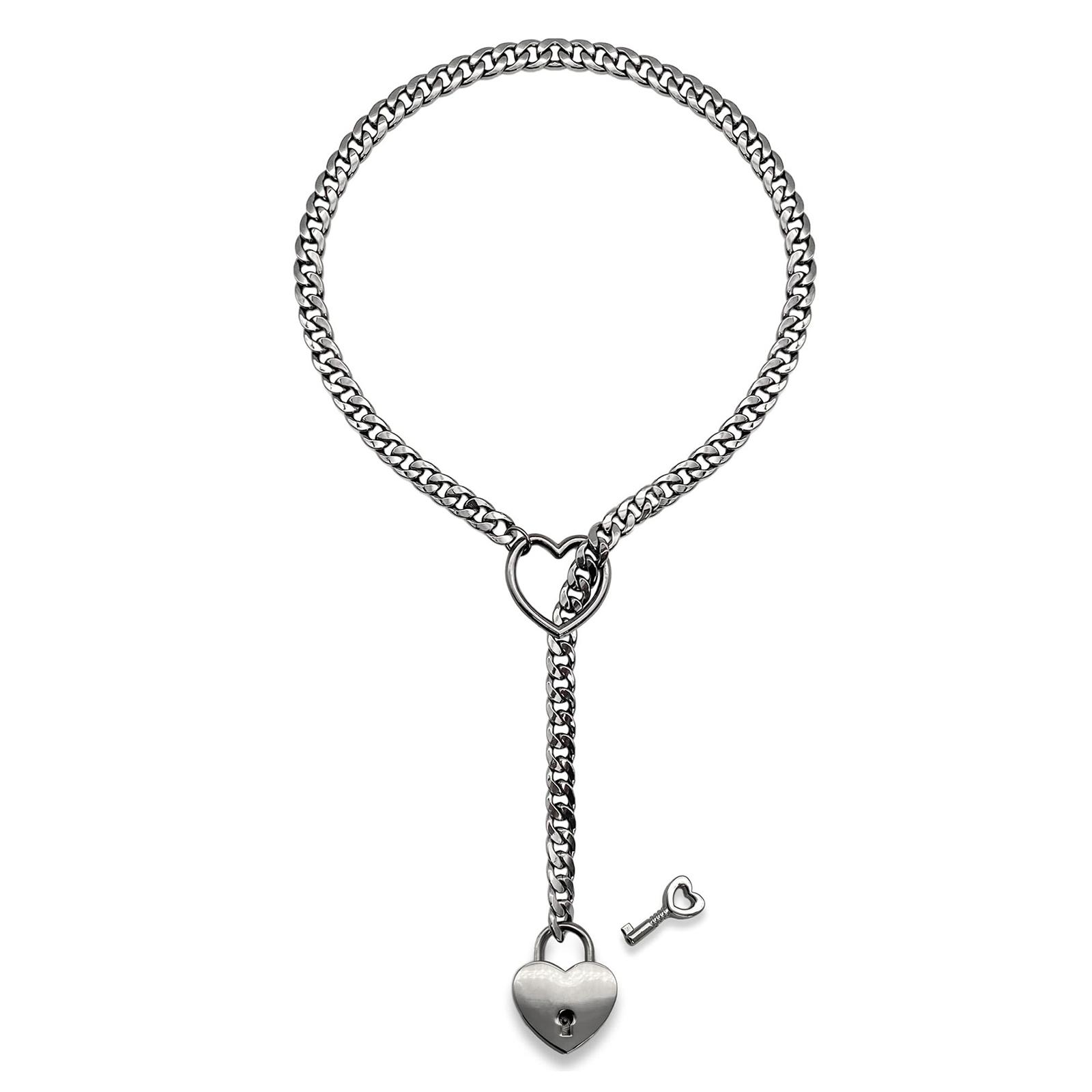 

Ожерелье с подвеской в виде сердца, женское модное регулируемое колье-цепочка на ключицу, темпераментное шейное украшение, хип-хоп чокер, цепочка-воротник серебряный