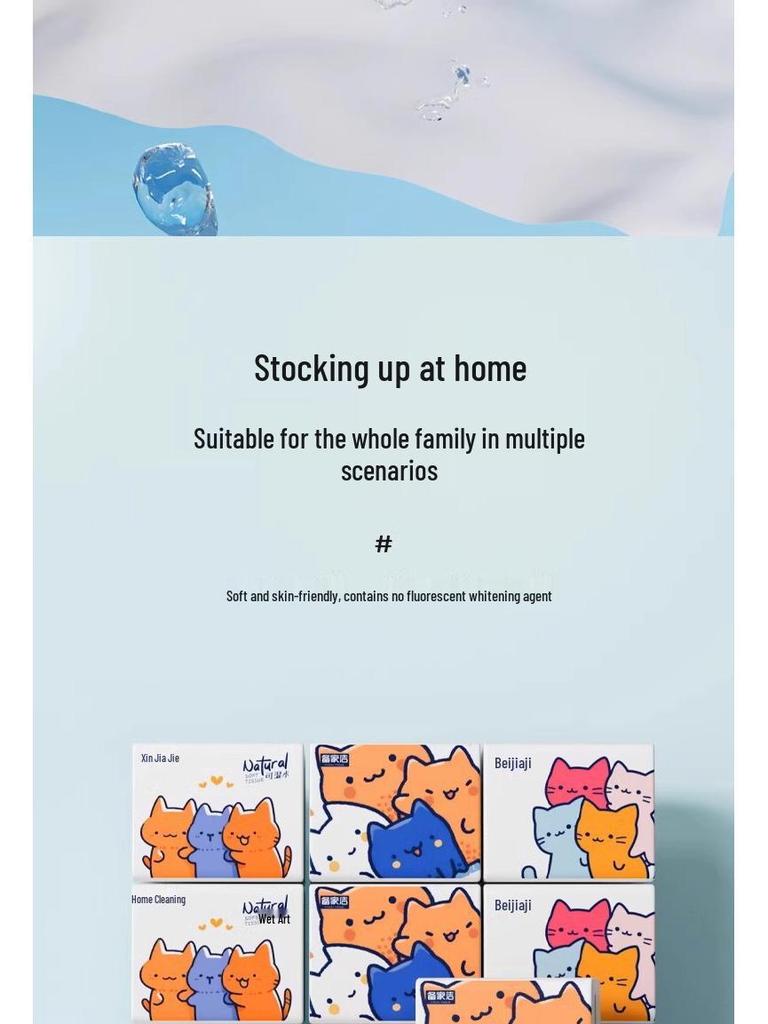 Cartoon Print Pocket Tissue: Student-Friendly Portable Wood Pulp Facial Napkins, Douyin Style.