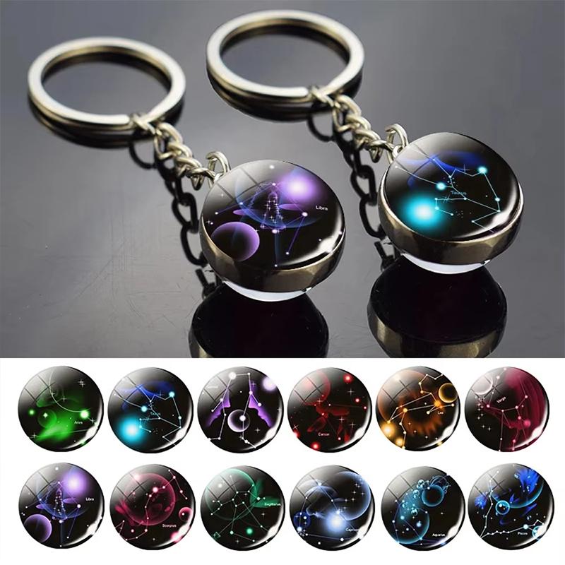 1PC Sturdy Handbags Sphere Backpacks Zodiac Gift Keychain Bags Starry Sky Decoration Durable Luminous