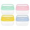 See Through Fish Care Tub Set of 4 for Pet Fish, Portable Transfer Tubs with Air Opening Covers and Top Handles for Cleaning and Separation Tasks