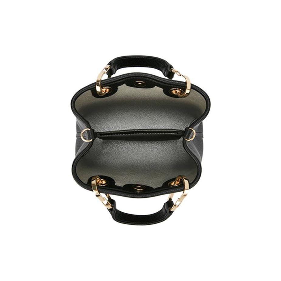 Emporio Armani Logo Print Magnetic Closure Polyester Shoulder Bag Women Bags Black Y3D176-YFO5B-85218