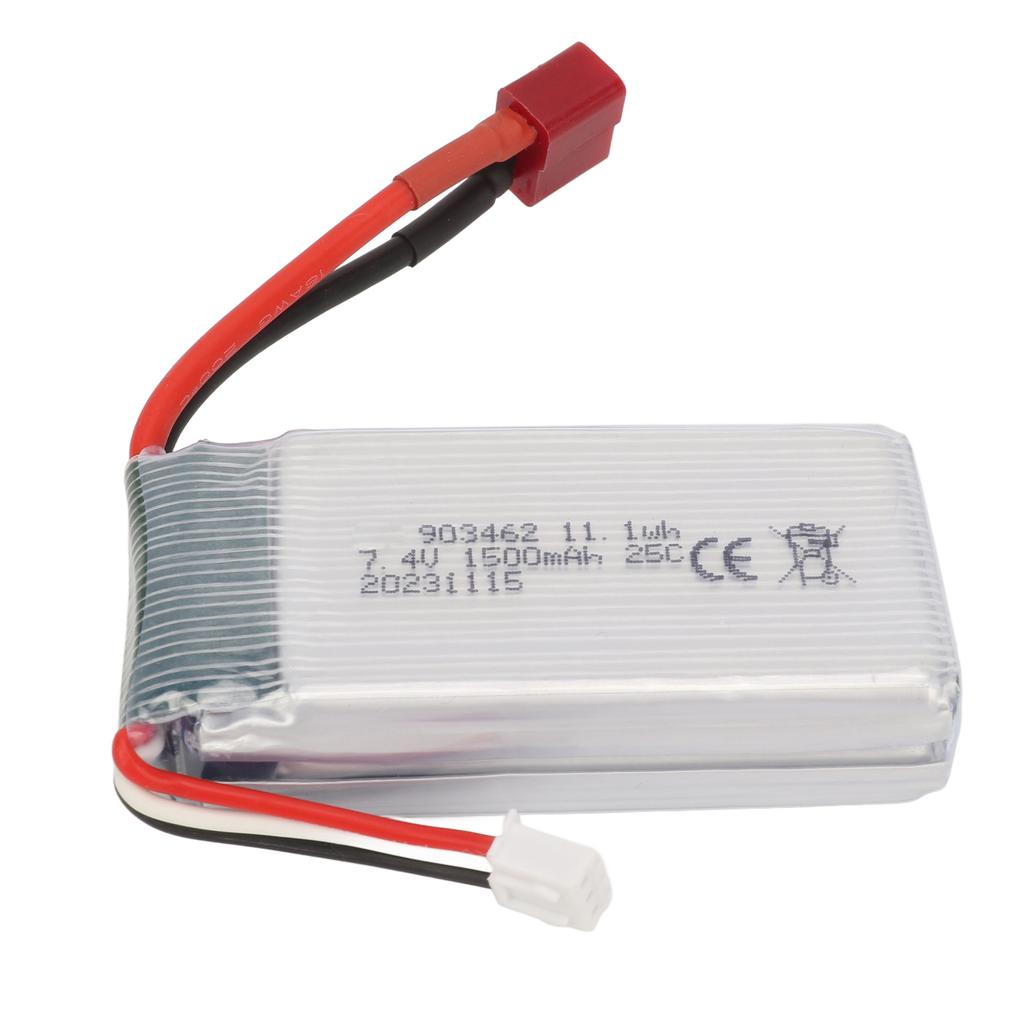 7.4V 1500mAh RC Ship Lithium Battery With T Plug RC Car Lithium Battery For FT009 RC Boats for V913 L969 K959 RC Cars