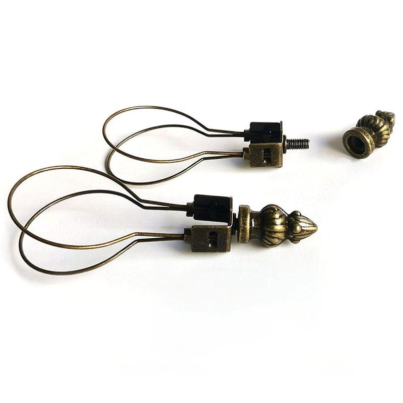 B02C-Messing Lampenschirm Adapter Klipp-on Für Glühbirne Clip Inklusive Dekorativer Abschluss, Federklemme Für Glühbirne