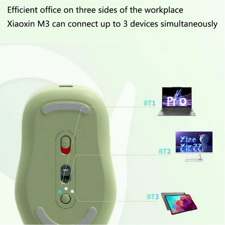 Mouse Lenovo Xiaoxin Bluetooth Wireless Mouse M3 Twilight Gray Light Sound Three Bluetooth Office Mouse Silent Charging Mouse