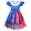 83026 Kids Girls Lily Lovebraids Print Blue Short Sleeves A Line Dress