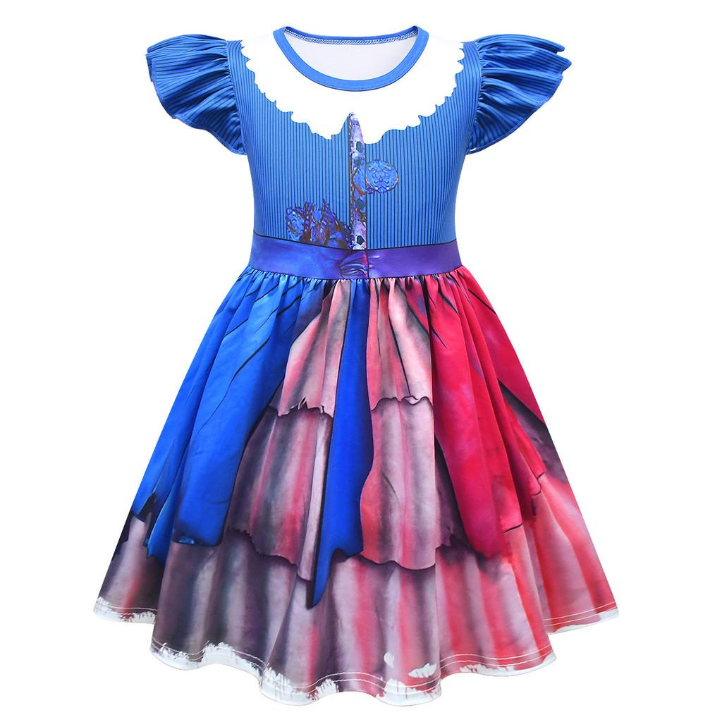 83026 Kids Girls Lily Lovebraids Print Blue Short Sleeves A Line Dress 100cm синий