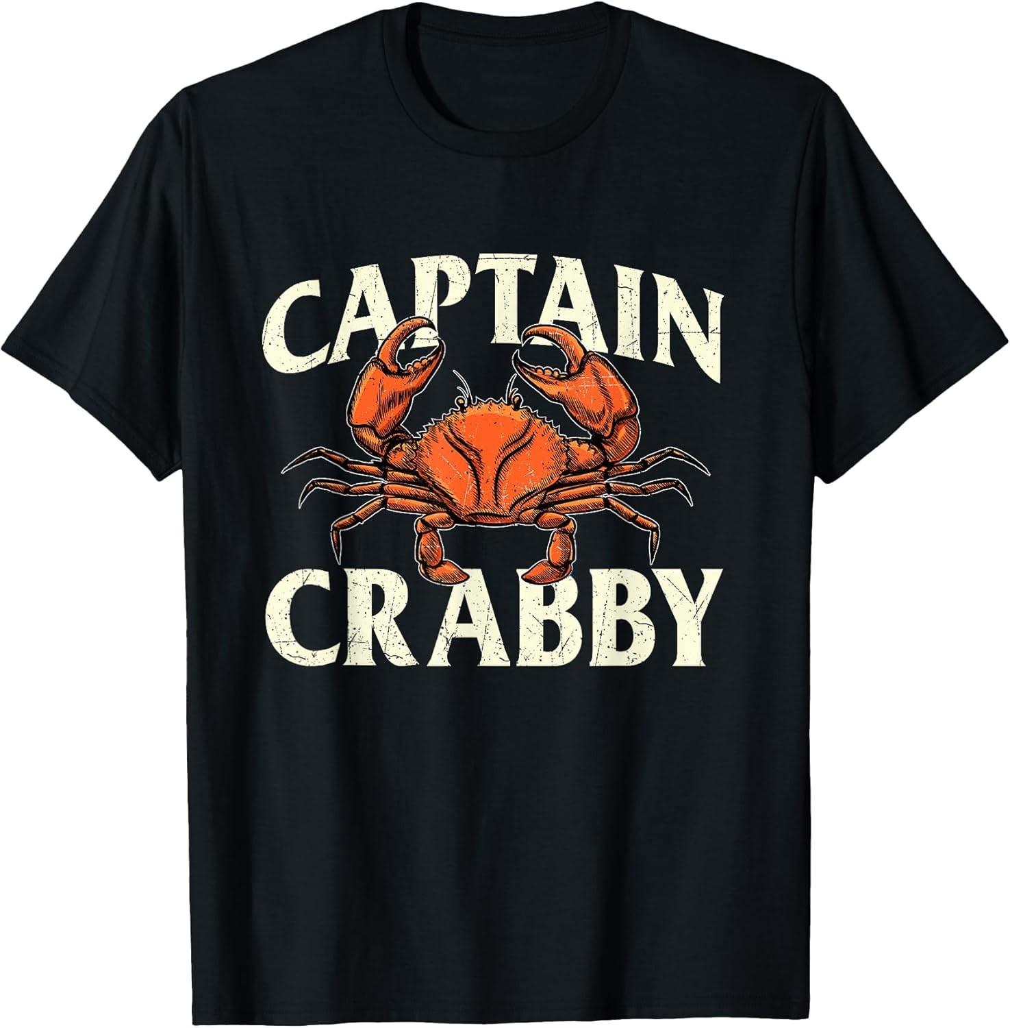 NEW LIMITED! Captain Crabby - Crustacean Crabber Crabbing Tee - MADE IN USA XXL