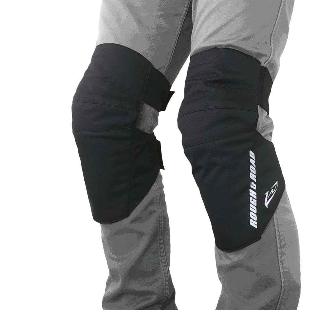 

ROUGH&ROAD Stealth Fit Knee Protectors, CE2, Left and Right Set, Motorcycle Knee Protectors, CE Level 2, Black, One Size Fits All, RR10124