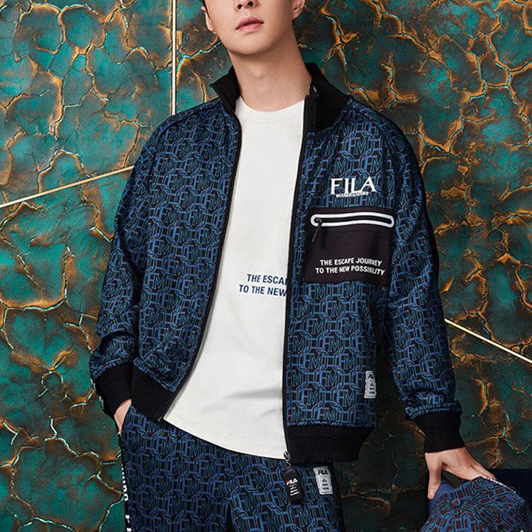 FILA X MIHARA YASUHIRO Logo Printed Geometric Pattern Oversized Jacket Men Jacket Black F11M223501F-BK
