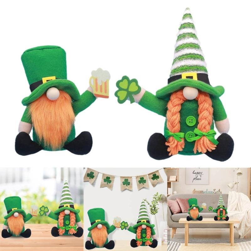 Faceless Gnome Doll Scandinavian Felt Dwarfs Doll for StPatricks Day Home Tabletop Decoration Carnival Party Props Doll
