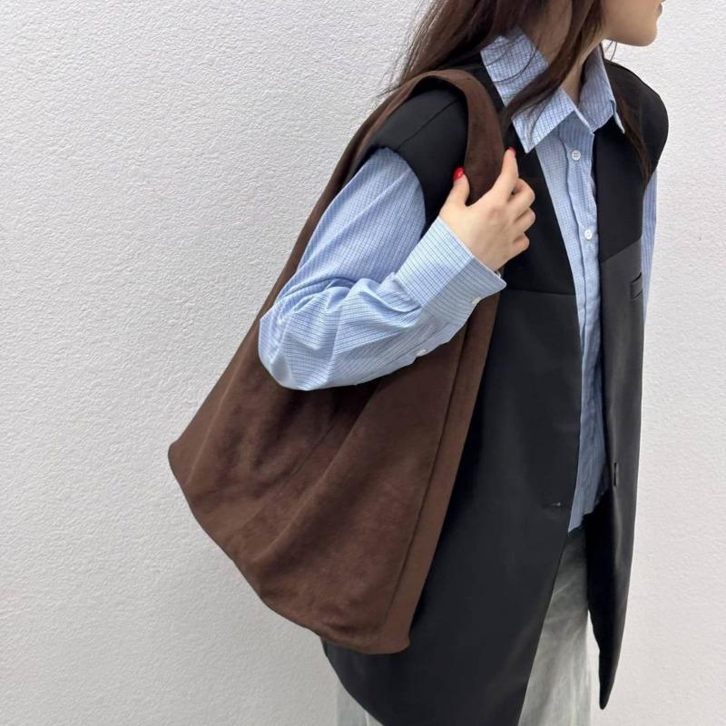 Simple solid color large-capacity tote bag women's new casual versatile commuter shoulder armpit bag