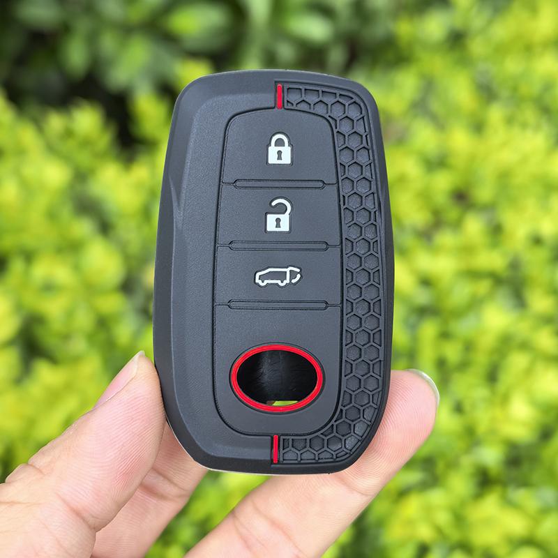 

Silicone Car Key Case Cover For Toyota C-HR Hilux Fortuner Land Cruiser 200 Camry Corolla Crown RAV4 2023 2024 2025 Accessories чорний