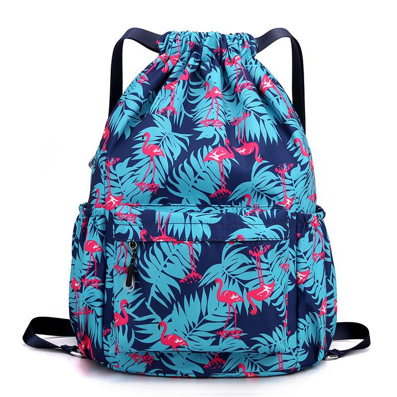 Leichte Bündeltasche im ethnischen Stil, Umhängetasche, wasserdichter Rucksack aus Nylon und Oxford-Gewebe mit Kordelzug, Hunderte bedruckte Reisetaschen, Flut