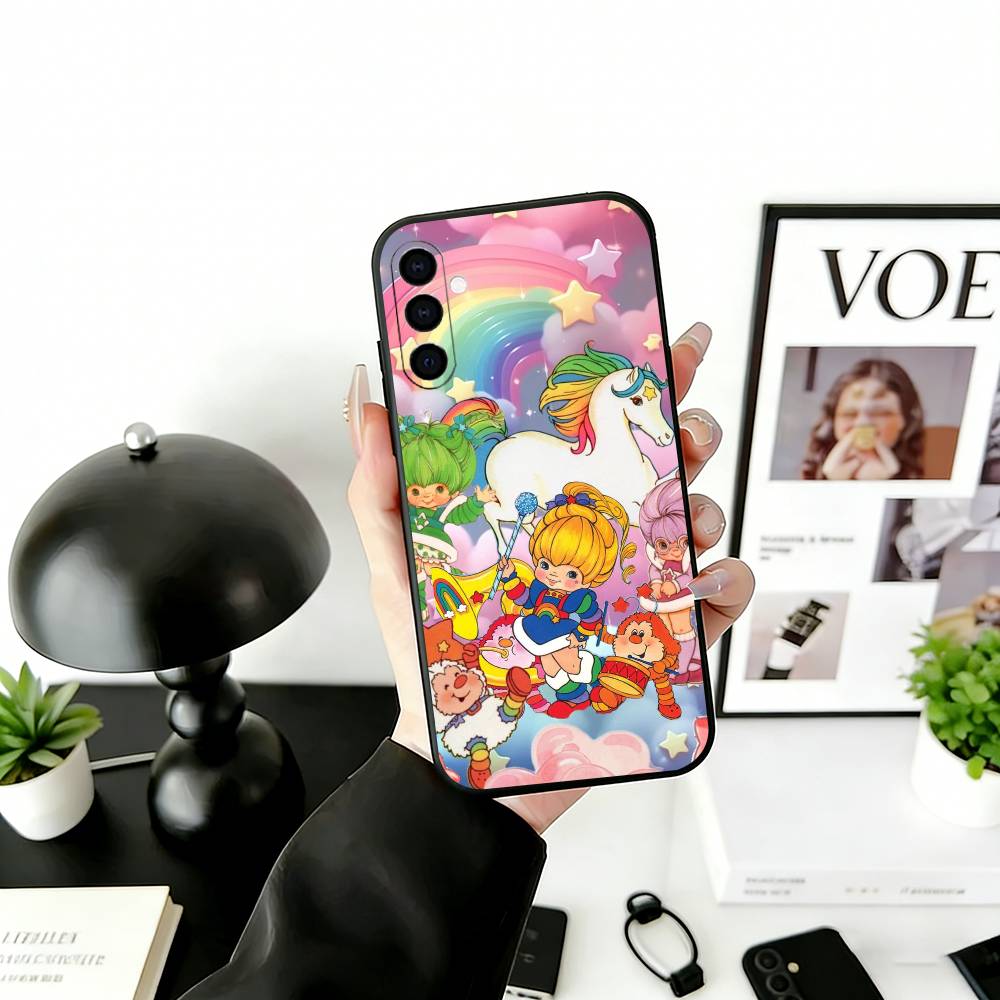 

Cute Retro Rainbow Pony Phone Case For Samsung Galaxy A73,A72,A71,A70,A53,A52,A51,Soft Silicone Black Cover Samsung a52
