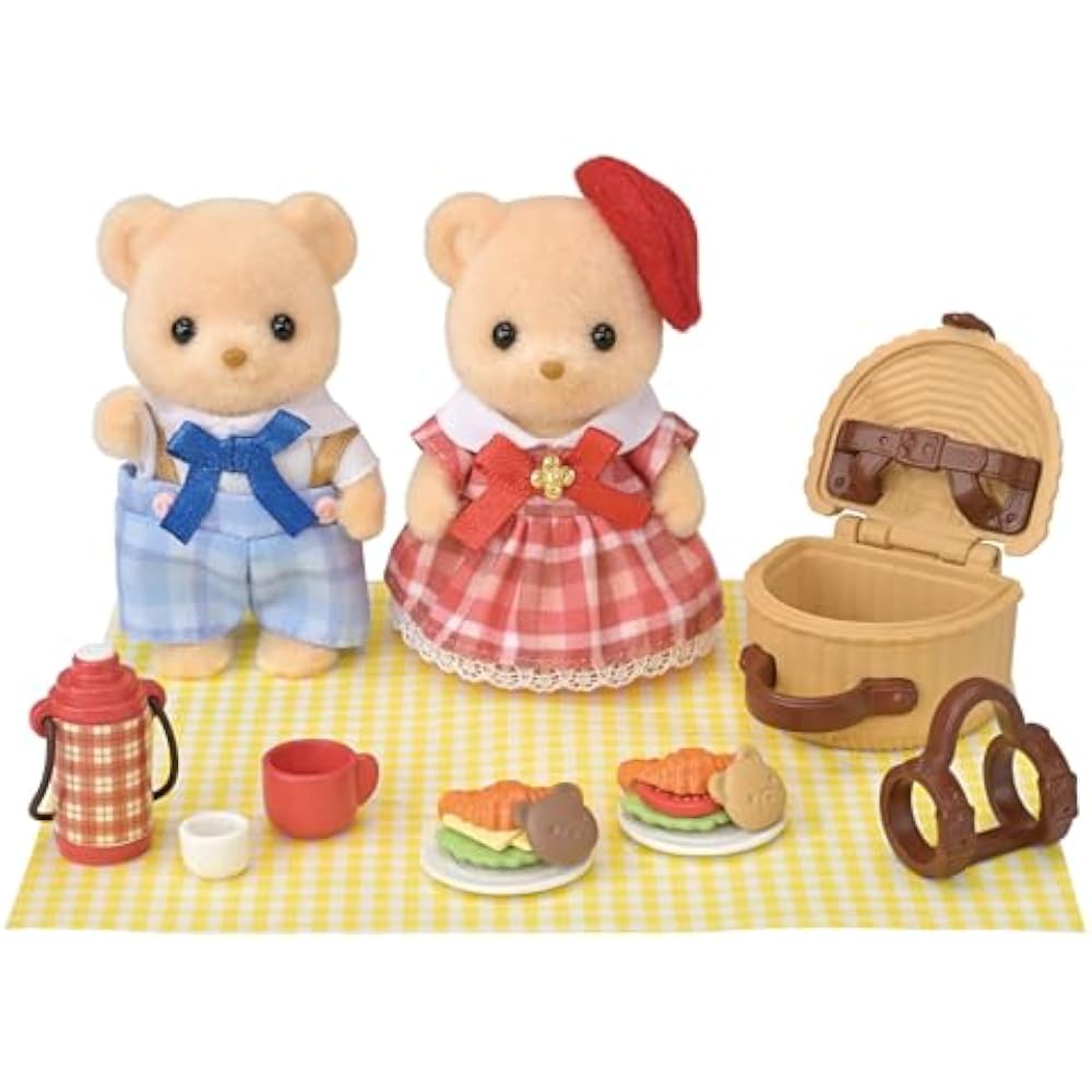 Sylvanian Families Doll/Furniture Set [Biscuit Bear Sibling -Picnic Lunch Set-] FS-60 ST Mark Cer...