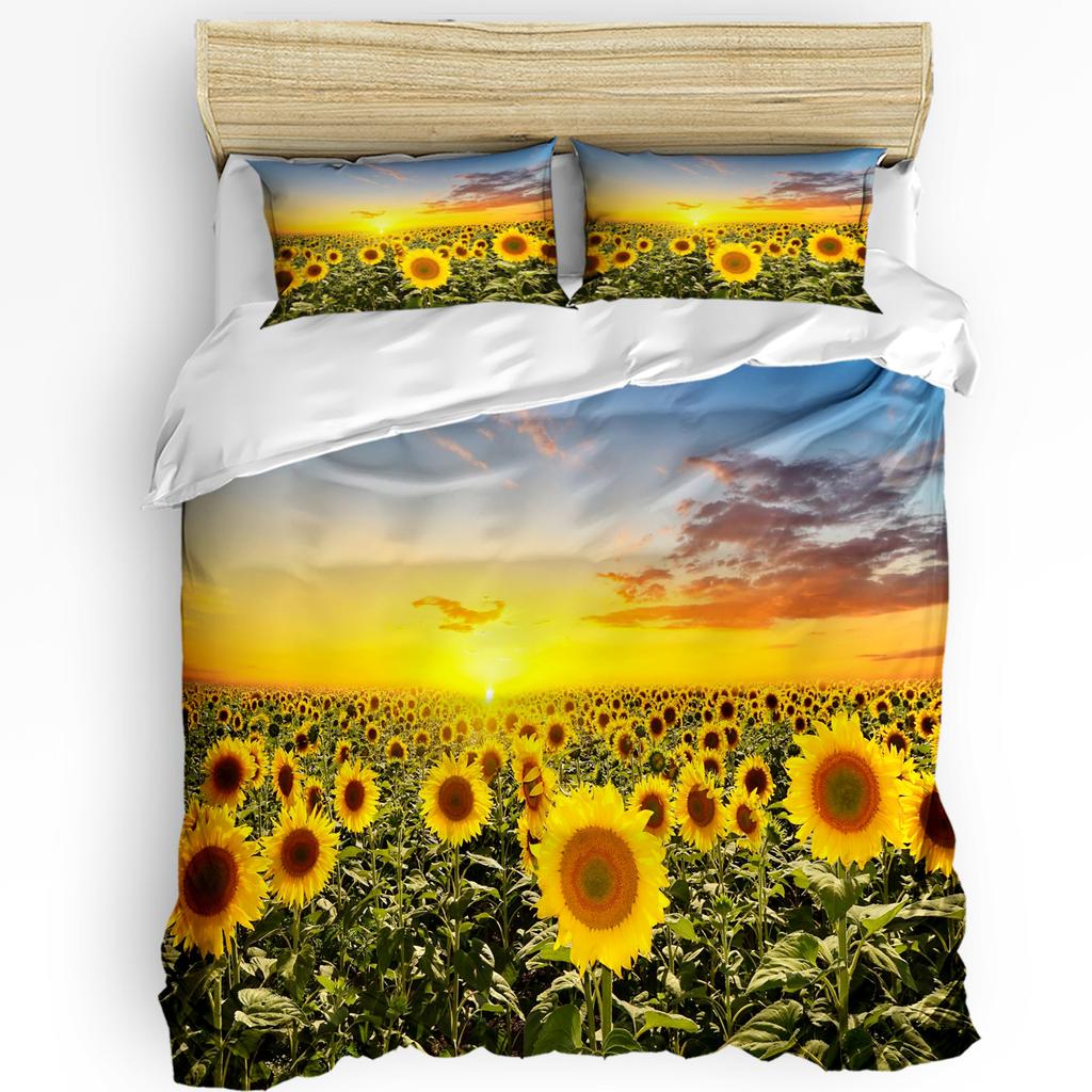 Flowers Leaves 3pcs Bedding Set For Bedroom Double Bed Home Textile Duvet Cover Quilt Cover Pillowcase