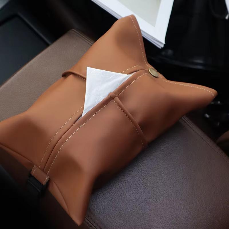 

Car Tissue Box Leather Car Center Console Armrest Napkin Box Sun Visor Backseat Tissue Case Car mounted paper box tissue box