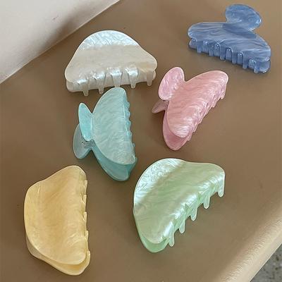 Elegant Hair Claw Clips Acrylic Large Size Semicircle Shark Clip Simple Sweet Half Hair Women Hair Accessories