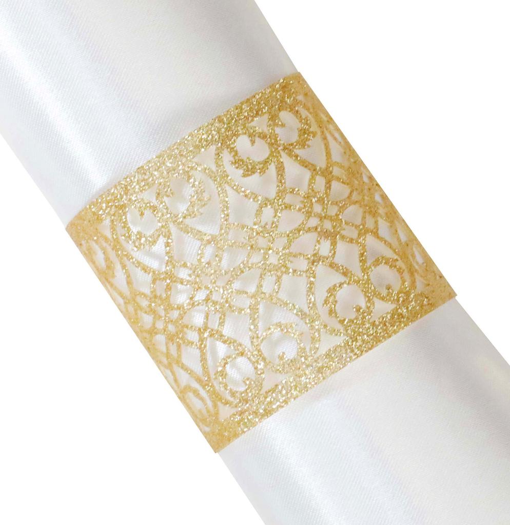 100/50Pcs Napkin Rings Sparkling Paper Napkin Holder Disposable Napkin Bands Napkin Holder For Wedding Party Dinner Table Decor