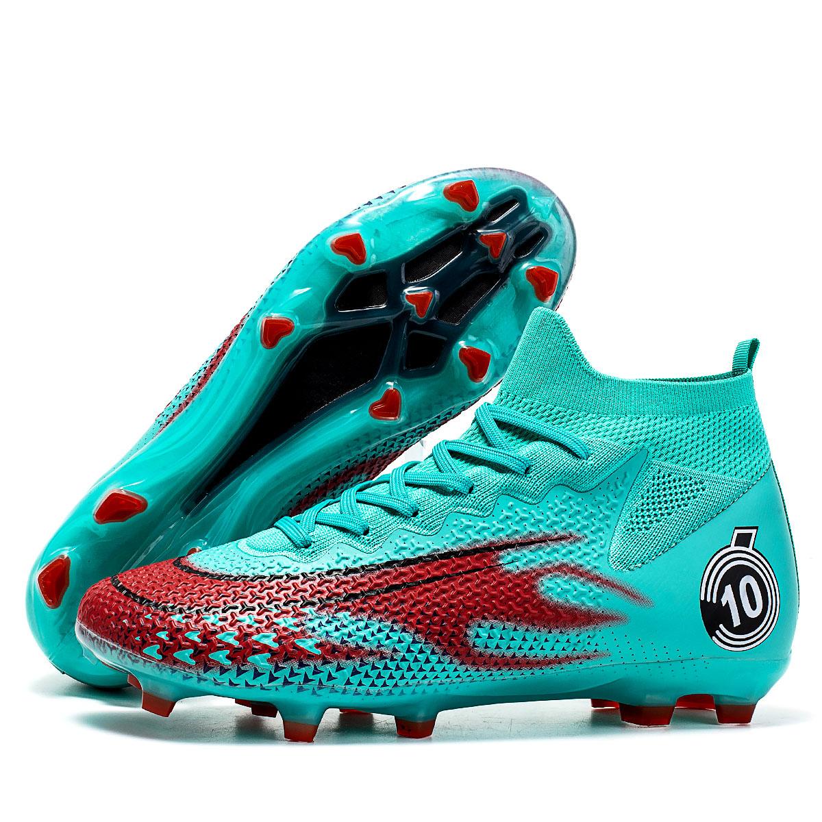 Унисекс модные уличные спортивные футбольные бутсы с высоким берцем кожаные футбольные — фото 19