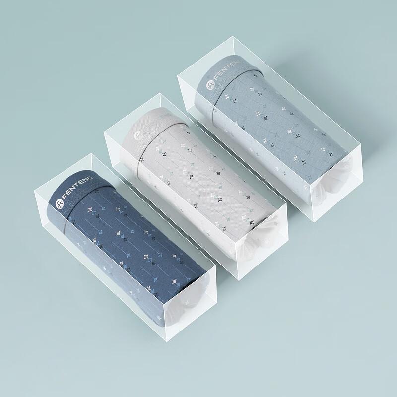 Fenteng Men's 7A Antibacterial Xinjiang Cotton Boxer Briefs 3-Pack