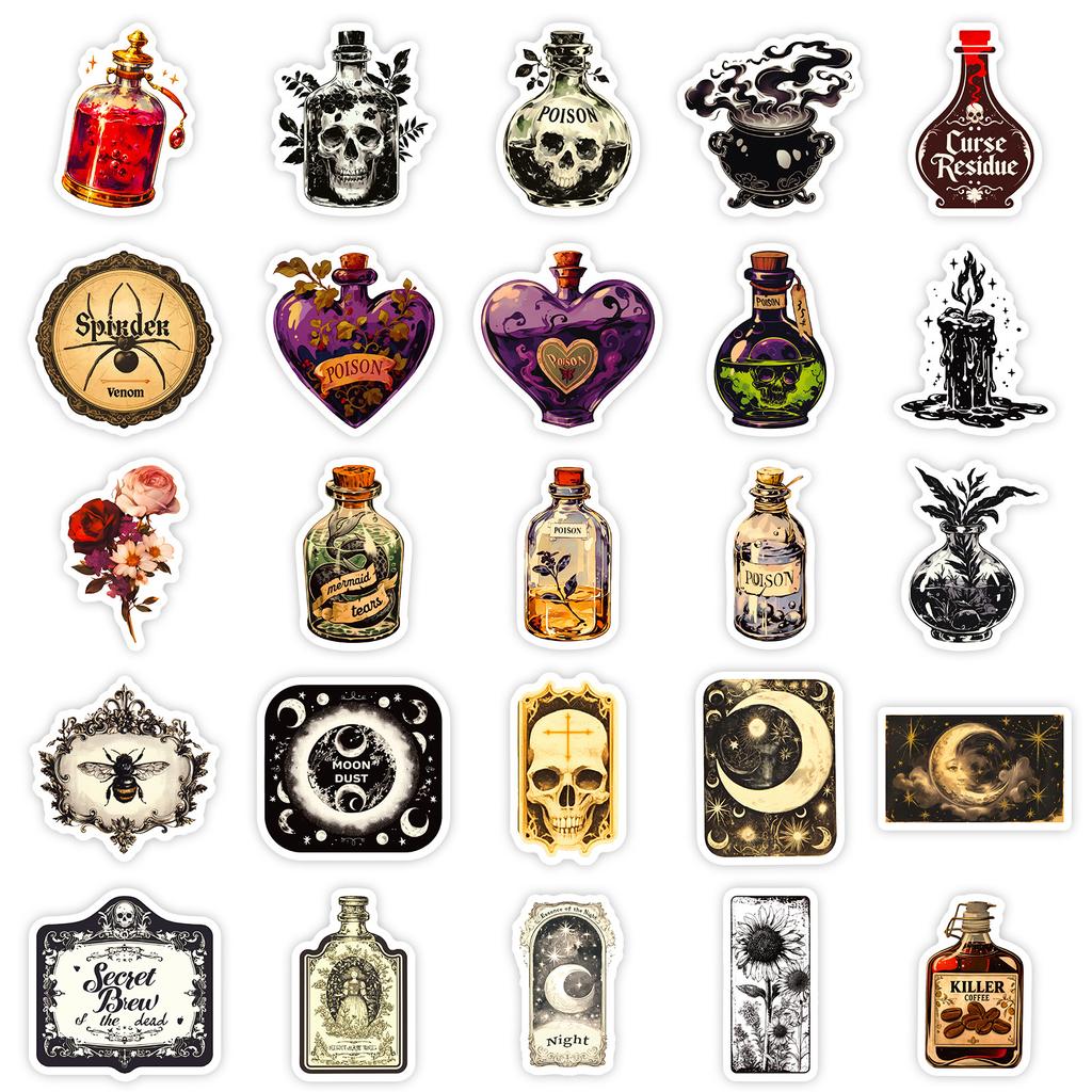 50 Pharmacist Graffiti Stickers Gothic Skull Spider Crow Mash And Match Vintage Personality Stickers