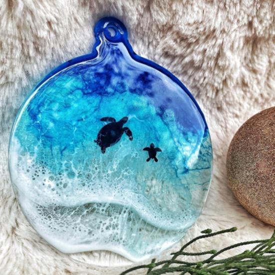 Sea Turtle Acrylic Ornaments Ocean-Themed Christmas Tree Decor Holiday Turtle Hanging