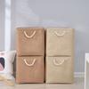 2Pcs/Cotton and Linen Storage Basket Large Capacity Foldable Storage Basket Household Clothing Organizer Basket