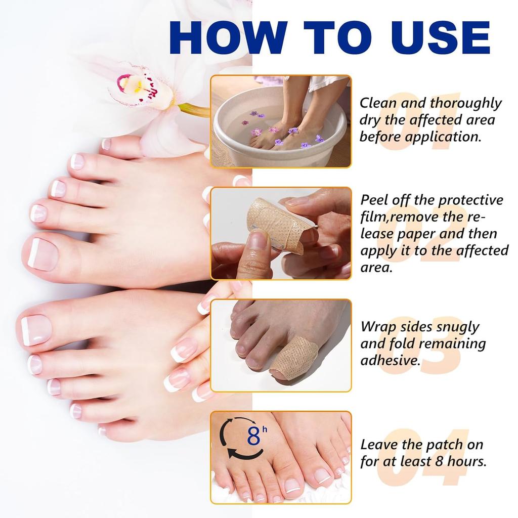 Waterproof Nail Repair Patch Toenail Fungus Patch Nail Ingrown Correction Stickers for Discolored or Damaged Nail Foot Care Tool