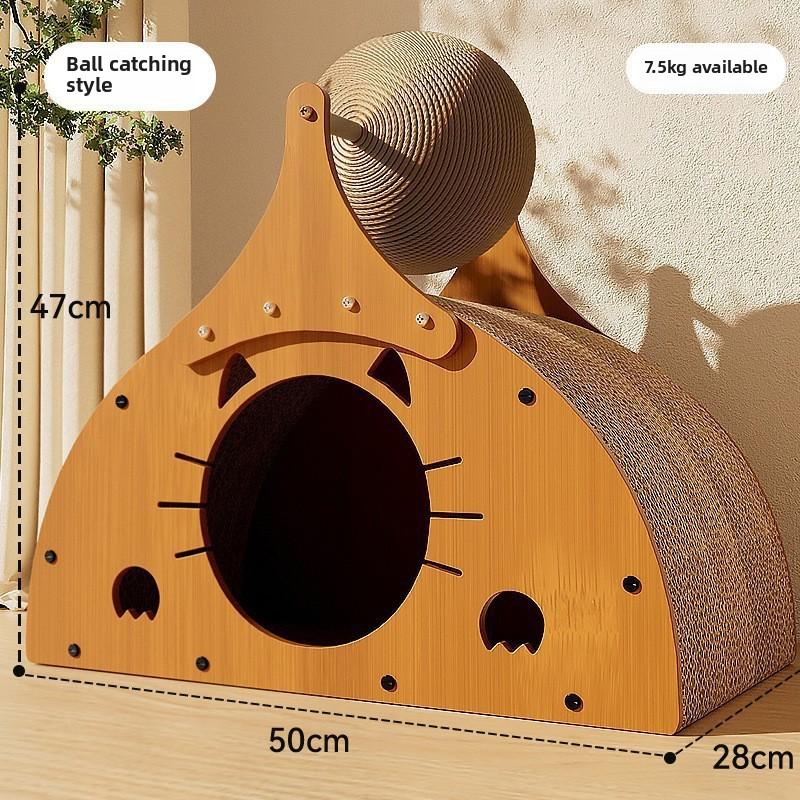 Cat Scratching Board Wear-resistant and Non-crumbling Cat Claw Board Cat Corrugated Cat Nest Villa Four-season Universal Claw Grinding Carton House