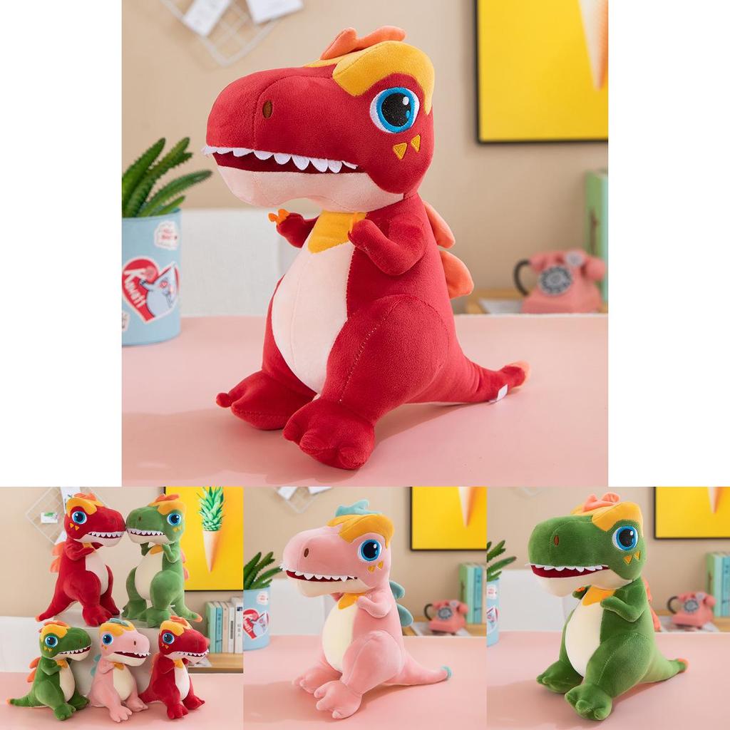 Dinosaur Plush Toy With Multicolor Flames For Kids Play And Comfort