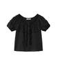 Yuupeu Frill Stripe Blouse - Black