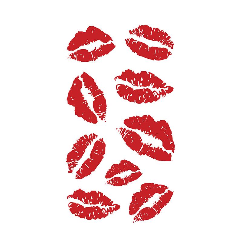 High-Quality Red Lips and Heart Temporary Tattoo Stickers for Valentine's Day or Qixi Confession
