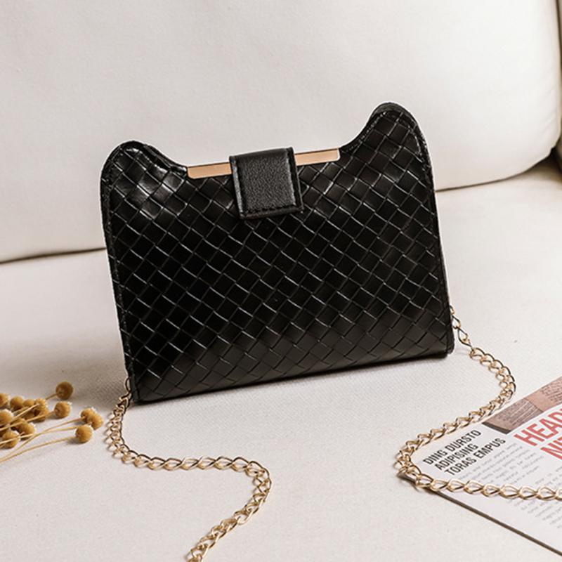 Fashion Pu Leather Mobile Phone Bag For Girls Casual Solid Color Chain Shoulder Bag For Women Gifts