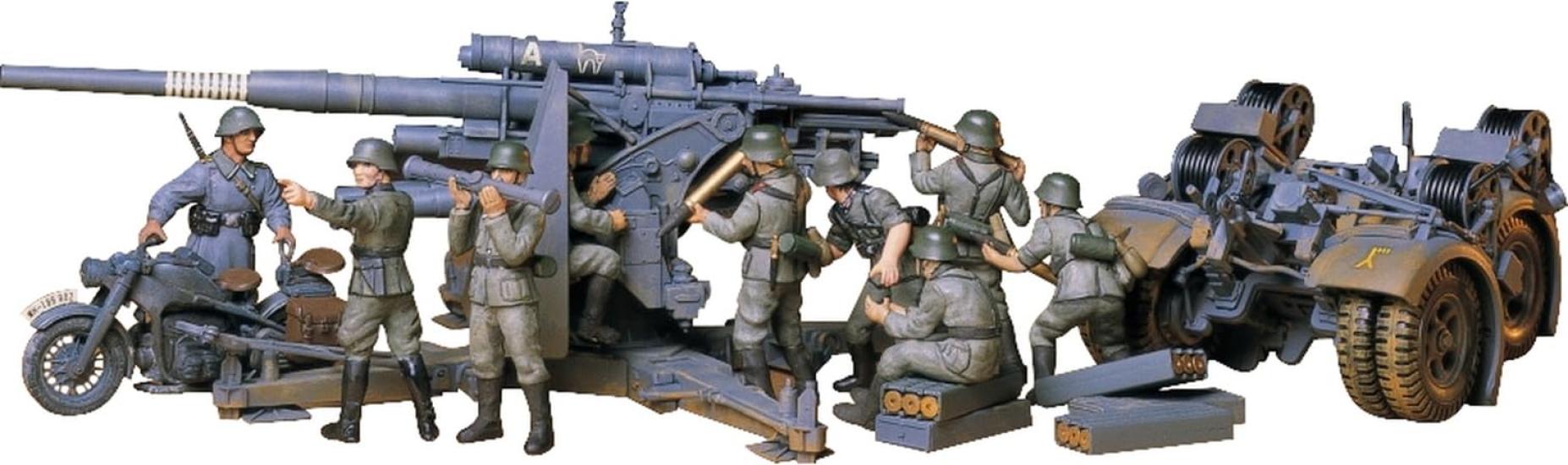 

Tamiya 135 Military Miniature Series No.17 German Army 88mm Cannon Plastic Model 35017