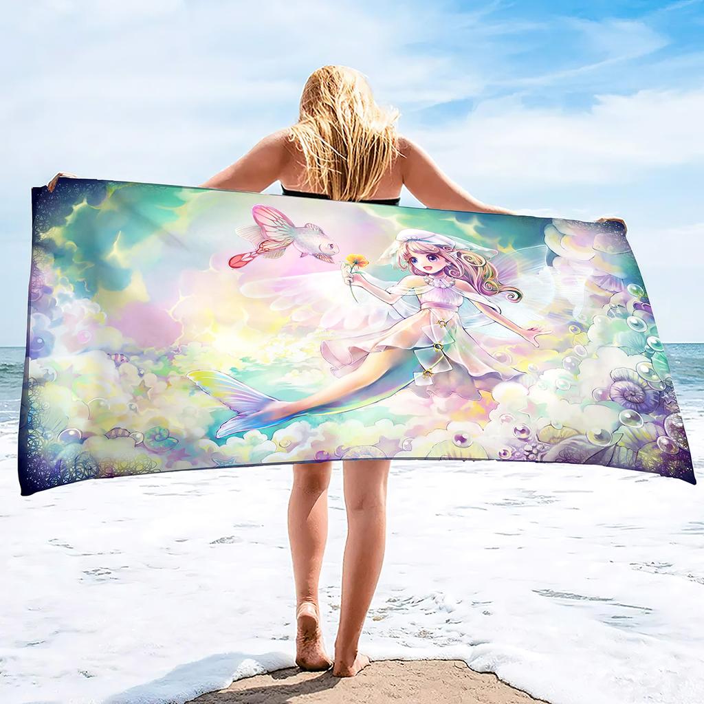 Beach Towels Mermaid Bath Towels Microfiber Pool Towel Shower Towel Beach Towels Quick Dry Pool Towels Gifts for Kids Girls