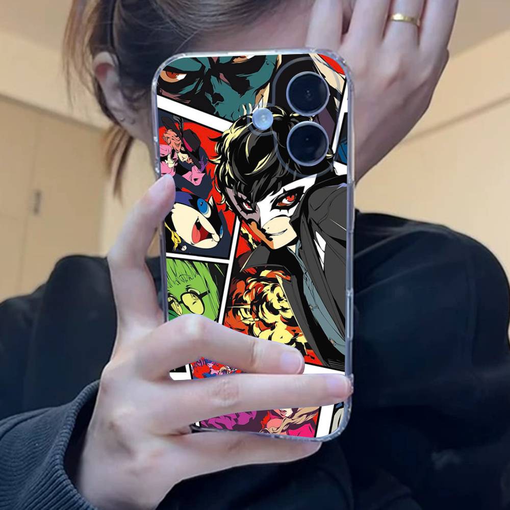 Game P-Persona 5 Cool Phone Case For iPhone 17 16 15 14 13 11 12 Pro Max Mini Plus Shockproof Transparent Soft TPU