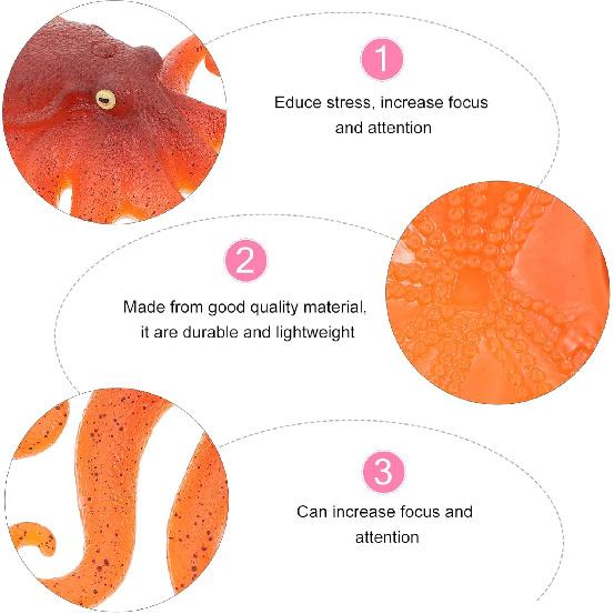 Mochi Animals Soft Squeeze Toys Lifelike Octopus Shape Novelty Press Stress Toy Accessories Cartoon Animal Vent for Ornament Adorable Vent Toys