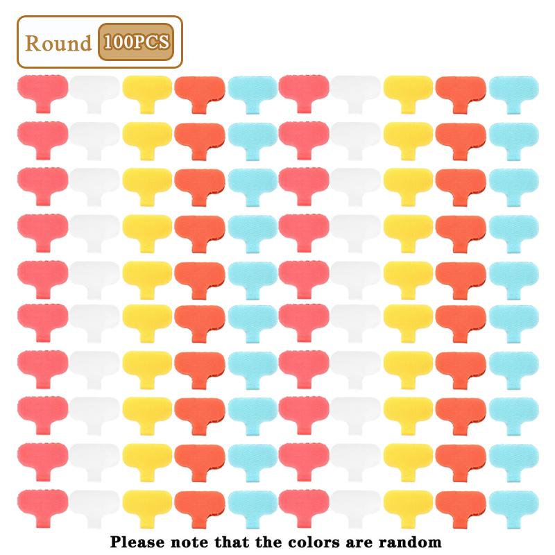 5-100PCS Cable Label Magic Tape Writable ColoredCable Identification Strap Self AdhesiveWire Management Classification Organizer