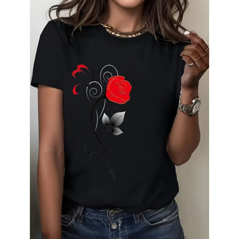 

European Size T-Shirt for Women - Comfortable Classic Fit, Soft And Breathable, Ideal for Everyday Use, Classic Crew Neck Design 4XL