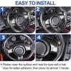 Daeiclru Car Steering Wheel Cover Trim Compatible with Jaguar F-Pace F-Type XF XF XFL 2016-2019, Steering Wheel Decoration Frame Accessories (Carbon