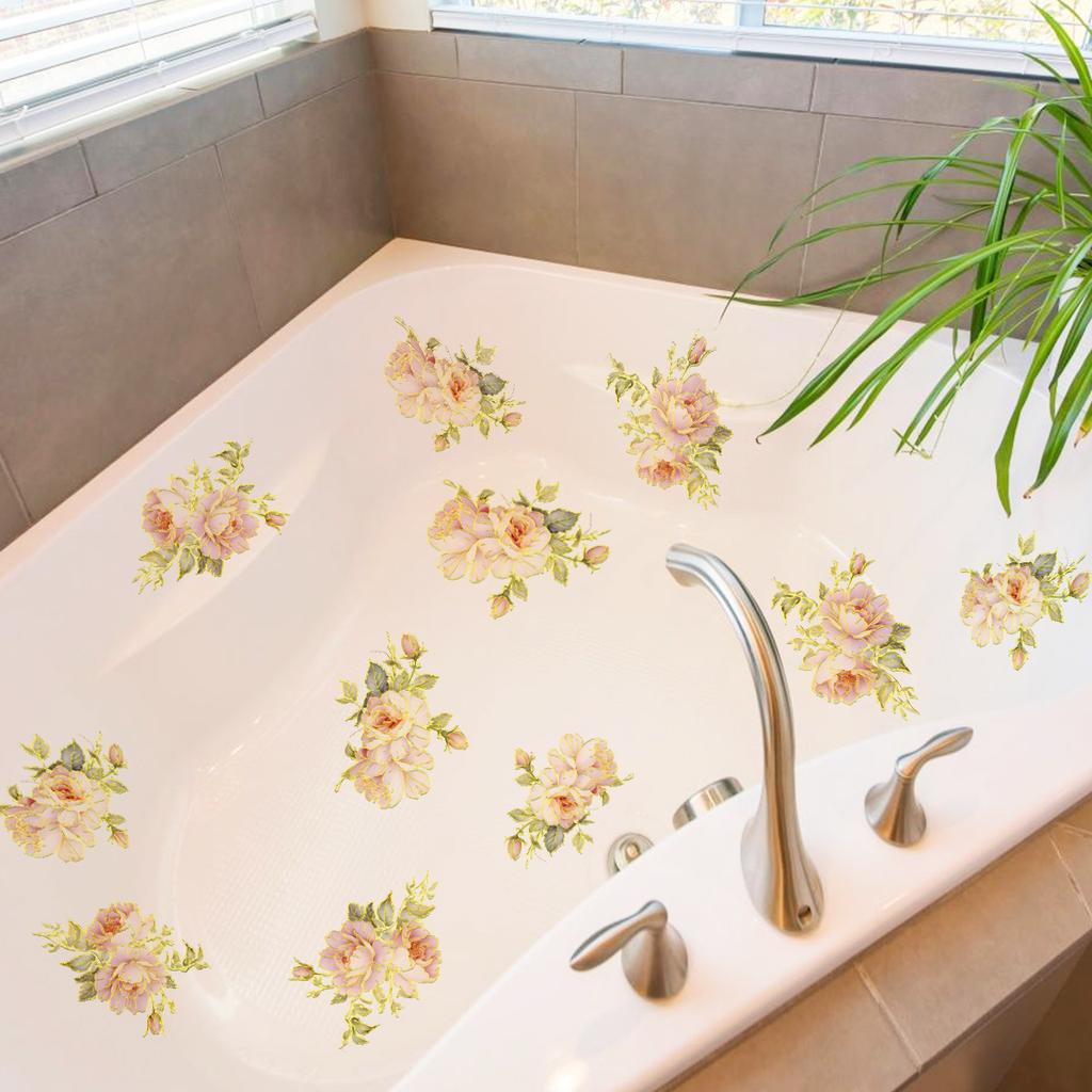 Tj9001 Hand-Painted Multi-Cluster Flower Green Leaf Bronzing Wall Sticker Decoration Living Room Bedroom Background Self-Adhesive Wall Sticker