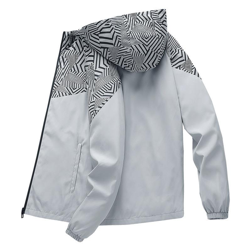 

Спортивная легкая дышащая уличная повседневная камуфляжная куртка с капюшоном для мужчин XL серый