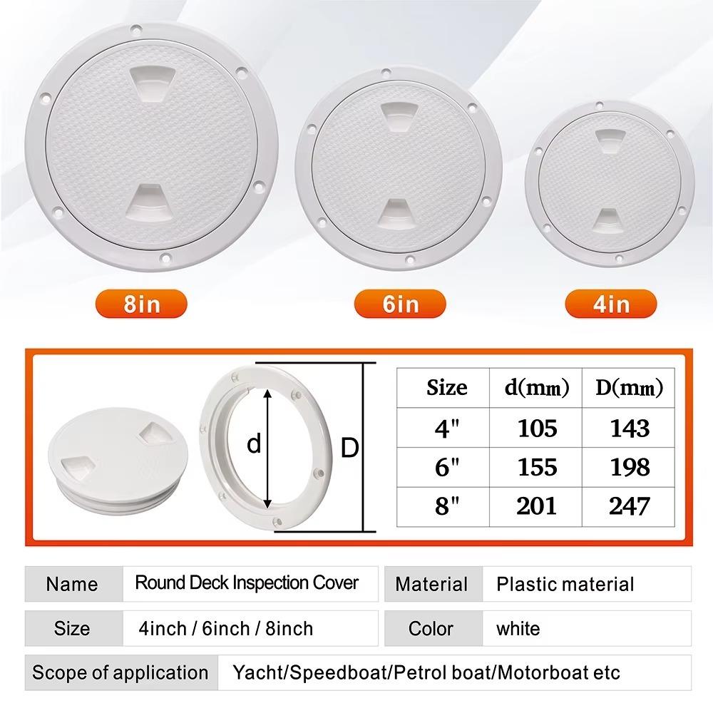 Round Hatch Cover 4 6 8 inch Non-Slip Inspection Hatches  For Boat Yacht Marine