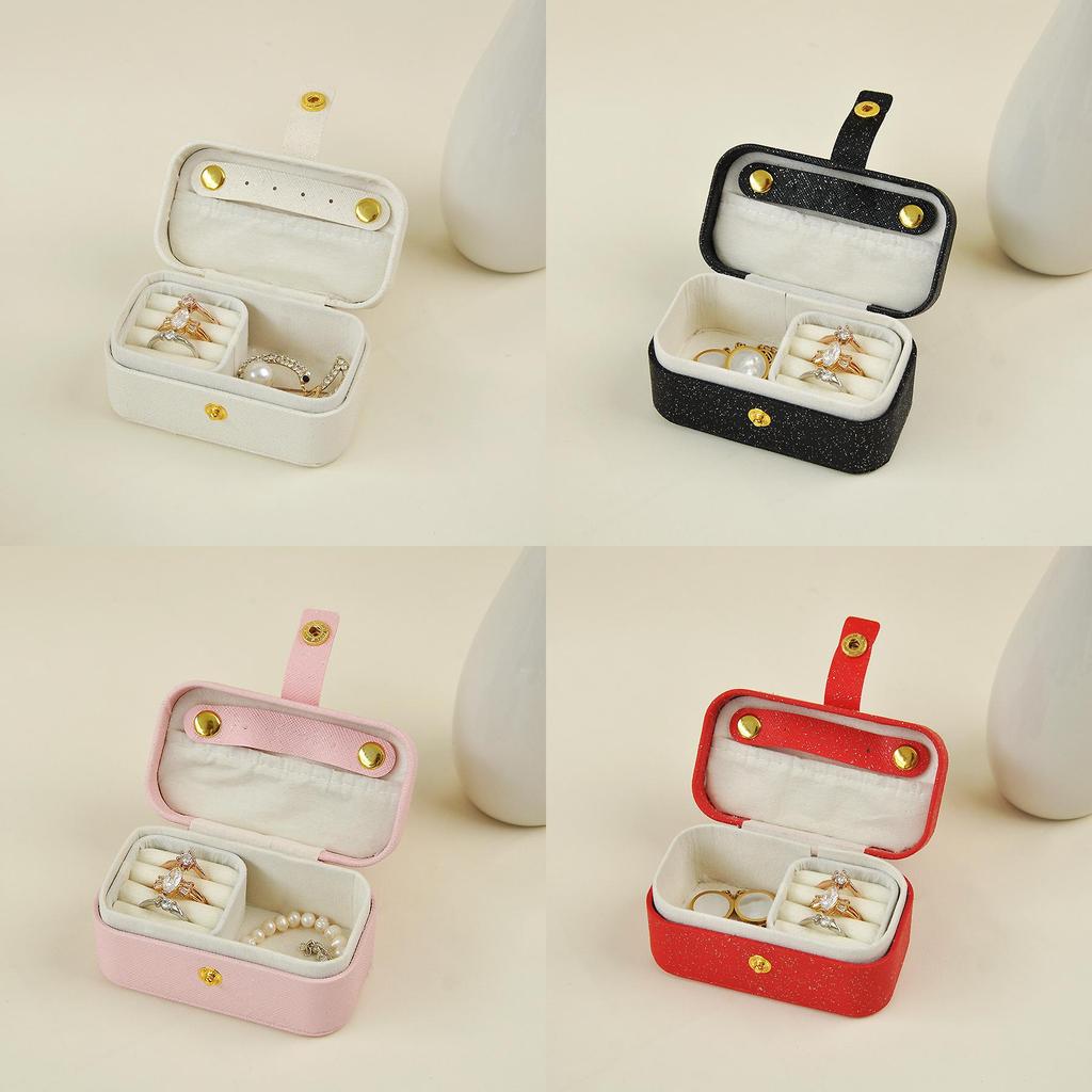 Minimalist Leather Jewelry Box For Earrings And Rings Portable Storage Organizer For Travel