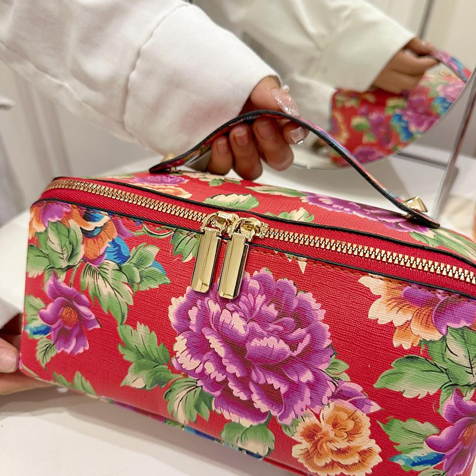 A Cosmetics Storage Bag with a Unique Printed Pattern from Northeast China