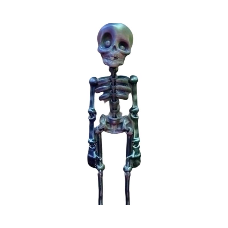

Poseable Magnetic Skeleton Figure For Fridge Car Office Flexible Joints Detailed Halloween Party Decoration Accessory синій