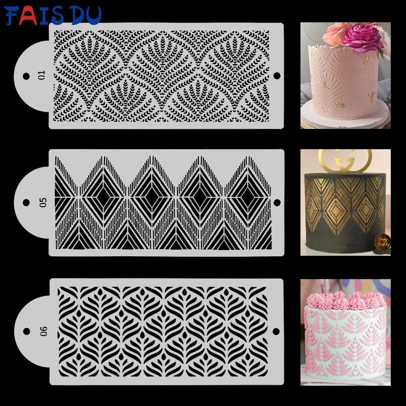 Fais DU Cake Decorating Stencils Mold Floral Kitchen Accessories Plastic Spray Baking Mesh Stencil Cake Molds Cookie Fondant