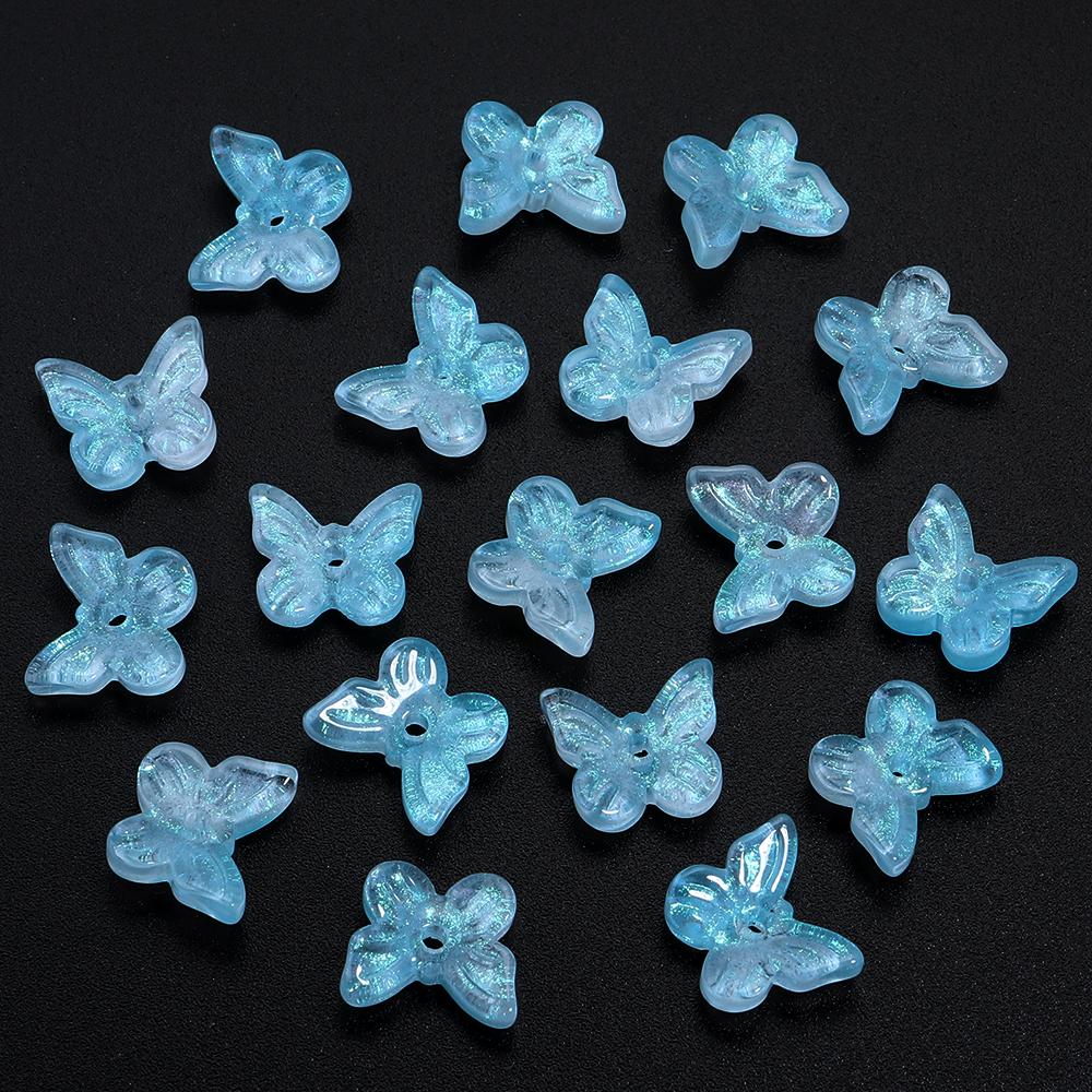 50pcs/lot Colorful Butterfly Czech Glass Beads Lampwork Spacer Beads For Jewelry Making DIY Bracelet Clothing Headwear Findings