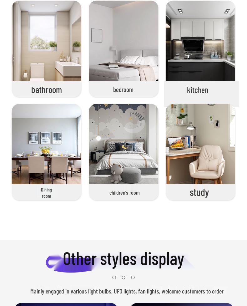 LED Bulb Ceiling Fan with Modern Minimalist Design for Living Room or Balcony